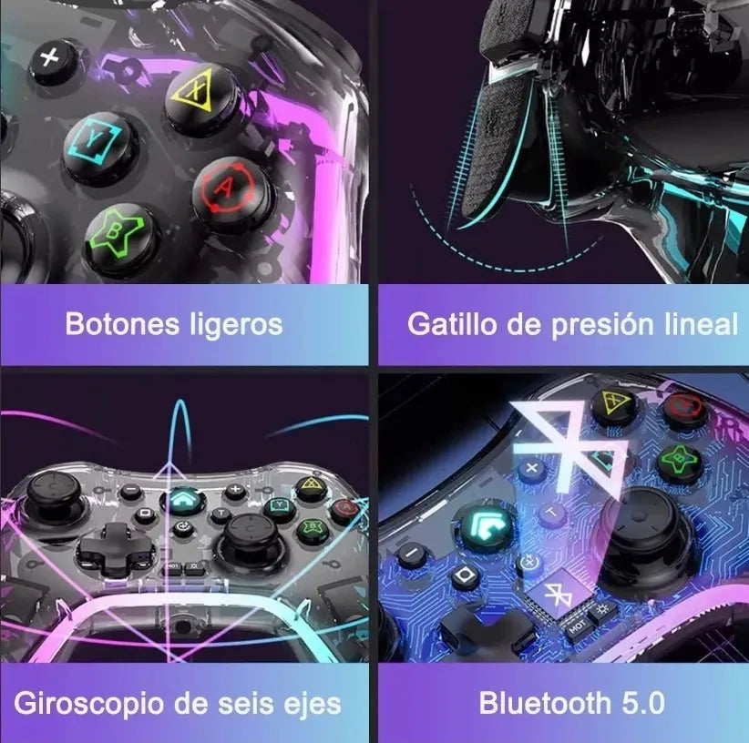 Control Inalambrico Gamepad Transparente