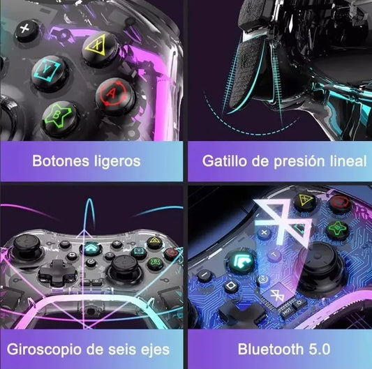 Control Inalambrico Gamepad Transparente