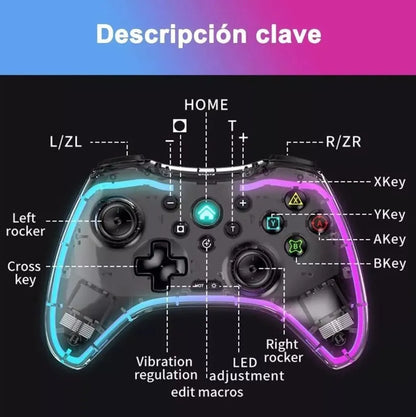 Control Inalambrico Gamepad Transparente