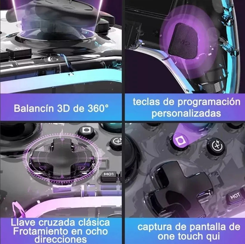 Control Inalambrico Gamepad Transparente
